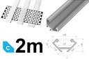 PROFIL DO LED NAROŻNY 45° C 2m + KLOSZ, SREBRNY
