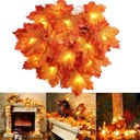 LAMPKI DRUCIKI ŚWIATEŁKA 20 LED HALLOWEEN LIŚCIE 3M LIŚCIE KLONU DRUCIK
