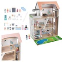 ИГРОВОЙ ДЕРЕВЯННЫЙ КУКОЛЬНЫЙ ДОМИК С ОБОРУДОВАНИЕМ