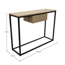 Konzolový stolík, dub/čierna, NAVARO TYP 2 Montáž nábytok na samostatnú montáž