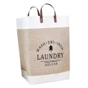 БЕЛО-КОРИЧНЕВАЯ КОРЗИНА ДЛЯ БЕЛЬЯ СТИЛЬНЫЙ ДИЗАЙН 40Х50Х65СМ