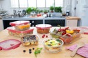 Dóza na potraviny &quot;Smart Cook&quot;, červená, 0,7 l, hranatá, sklenená, CURVER Materiál sklo