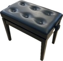 регулируемая скамейка для фортепиано - черная глянцевая стеганая искусственная кожа - пост-витрина