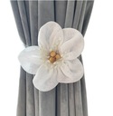 KLAMRA NA MAGNES UPIĘCIE OZDOBA DO FIRAN TASIEMKA DUŻY BIAŁY KWIAT LEN