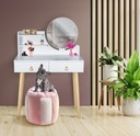 Toaletný stolík so zrkadlom SCANDI kozmetický škandinávsky Farba nábytku biela