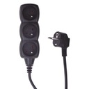 Przedłużacz 3 gniazda 3 metry CZARNY PC0313