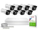 Комплект мониторинга из 8 камер HIKVISION HiLook IP PoE-рекордер 2K+ 1TB IP67