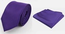 Мужской фиолетовый однотонный галстук + фиолетовый нагрудный платок