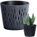 СОВРЕМЕННЫЙ ЧЕРНЫЙ ДЕКОРАТИВНЫЙ ЦВЕТОЧНЫЙ ГОРШОК СО ВСТАВКОЙ