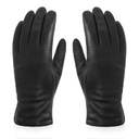 Betlewski Zimné kožené pánske dotykové rukavice pre smartphone teplé S Hlavná tkanina prírodná koža
