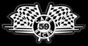 Нашивка Cafe Racer 59 Racing Flags, вышитая термофольгой