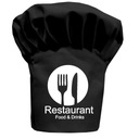 Колпак поварской высокий, черный, Ваша надпись, узор 12.