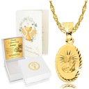 Золотая цепочка с медальоном 925 гравюра «Причастие при крещении»