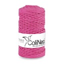 Плетеная нить для макраме ColiNea 100% хлопок, 3мм 100м, цвет фуксия