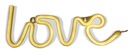 НЕОНОВАЯ СВЕТОДИОДНАЯ ЛАМПА, надпись LOVE, цвет золото