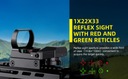 Рефлекторный прицел 1x22x33, красный, зеленый, с направляющей 20 мм