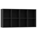 vidaXL Regál na knihy/skrinka, čierny, 66x30x130 cm, drevotrieska Farba nábytku čierna
