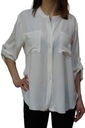 РУБАШКА ЖЕНСКАЯ С ВОРОТНИКОМ-СТОЙКОЙ, ДЛИННЫМ РУКАВОМ, БЕЛАЯ
