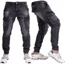 r.33 Spodnie męskie JOGGERY bojówki czarne OXEE