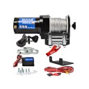 ЛЕБЕДКА, ТРОСОВАЯ ЛЕБЕДКА, 907КГ, 12В, СТАЛЬНОЙ ТРОС