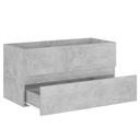 vidaXL Skrinka pod umývadlo, sivá betónová, 90x38,5x45 cm, doska Hĺbka nábytku 38.5 cm