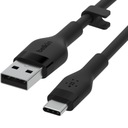 Кабель Belkin Boost Flex USB-A — USB-C, гибкий и прочный, 2 м, с зажимом