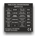 Паспортная табличка печи, котла