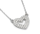 Серебряное ожерелье, белое сердце