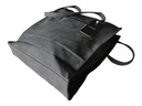 Torba shopperka, czarna praktyczna torebka damska Kolor dodatkowy srebrny