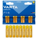 Щелочные батарейки VARTA AAA R3 LONGLIFE 8 шт.
