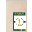 SKLEJKA 3MM DO LASERA KLASA 1 / 2 FORMATKA A3 1 SZTUKA