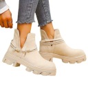 БОТИНКИ ЗАМШЕВЫЕ ЖЕНСКИЕ, БЕЖЕВЫЕ, НЕ РАБОЧИЕ Размер: 40