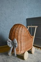 НАТУРАЛЬНАЯ плетеная кукольная коляска с толкачкой + постельное белье
