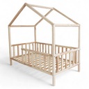 ŁÓŻKO DOMEK CASITA 160x80 DREWNIANE BARIERKA + STELAŻ SOSNA - WYSOKA JAKOŚĆ