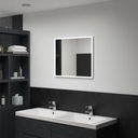 Настенное зеркало для ванной комнаты со светодиодной подсветкой, 60 х 50 см.