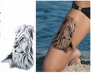 Татуировка рука нога моющаяся лев лев животное грива морда король лев стильный
