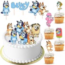 BLUEY BLUE CAKE TOPPER, CHARACTER CUPPETS, 12 шт.
