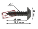ВИНТ КРЕПЛЕНИЯ ПЛАСТИКОВОГО ОБтекателя 16 x 4,1 СКУТЕР