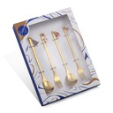 Набор рождественских ложек и вилок из 4 предметов, посуда из нержавеющей стали для рождественской елки с изображением лося