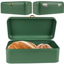 БОЛЬШОЙ МЕТАЛЛИЧЕСКИЙ КОНТЕЙНЕР ДЛЯ ХЛЕБА С РУЧКОЙ, ЗЕЛЕНЫЙ