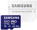 Карта Micro SD SAMSUNG PRO Plus 512 ГБ, 180/130 МБ/с.