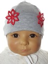 NIEMOWLĘCA CZAPECZKA WIĄZANA USZKA CZAPKA BAWEŁNA MARGARETKA 0-6 M-C 5KOLOR