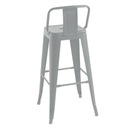 Krzesło metalowe z oparciem stołek BAROWY srebrno szary trwały mocny loft Minimalna wysokość siedziska 97 cm
