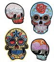 ТЕРМО ВЫШИВАННЫЕ НАШИВКИ НАБОР САМОКЛЕЙКИХ НАШИВОК ЧЕРЕП МИКС 10 ШТ.