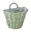 ЗЕЛЕНАЯ КОРЗИНА ПОДСТАВКА ДЛЯ ЦВЕТОВ НА НАСТЕНУ 28x20x22/28 см
