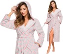 ХАЛАТ ЖЕНСКИЙ ДЛИННЫЙ ТЕПЛЫЙ ПУХОВЫЙ, РОЗОВЫЙ L
