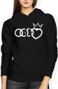СВИТШОТ ЖЕНСКИЙ С КАПЮШОНОМ AUDI HEART AUTO ZLOT LOVE - XL