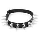 ЧЕРНОЕ ЧОКЕР-ОЖЕРЕЛЬЕ, ВОРОТНИК С ШИПАМИ, 2 РЯДА