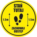 Наклейка СТОЯЙТЕ ЗДЕСЬ, ДЕРЖИТЕ РАССТОЯНИЕ 1,5 М
