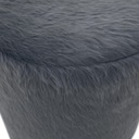 Taburet, sivá kožušina/borovica, ALPIA Výška nábytku 42 cm